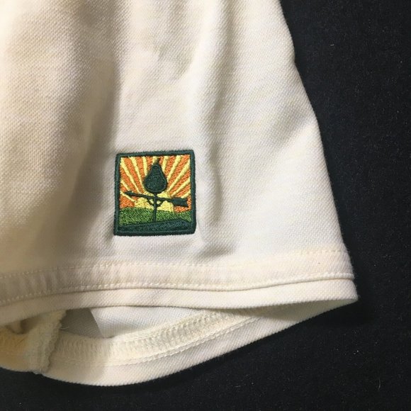 Travis Mathew Polo Shirt Mens Large yellow beige Golf McCarthy ranch embroidered - Picture 8 of 8